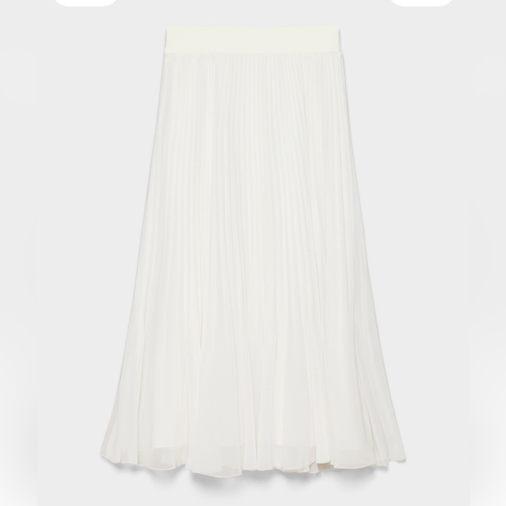 Aritzia Twirl Pleated Skirt - White NWT